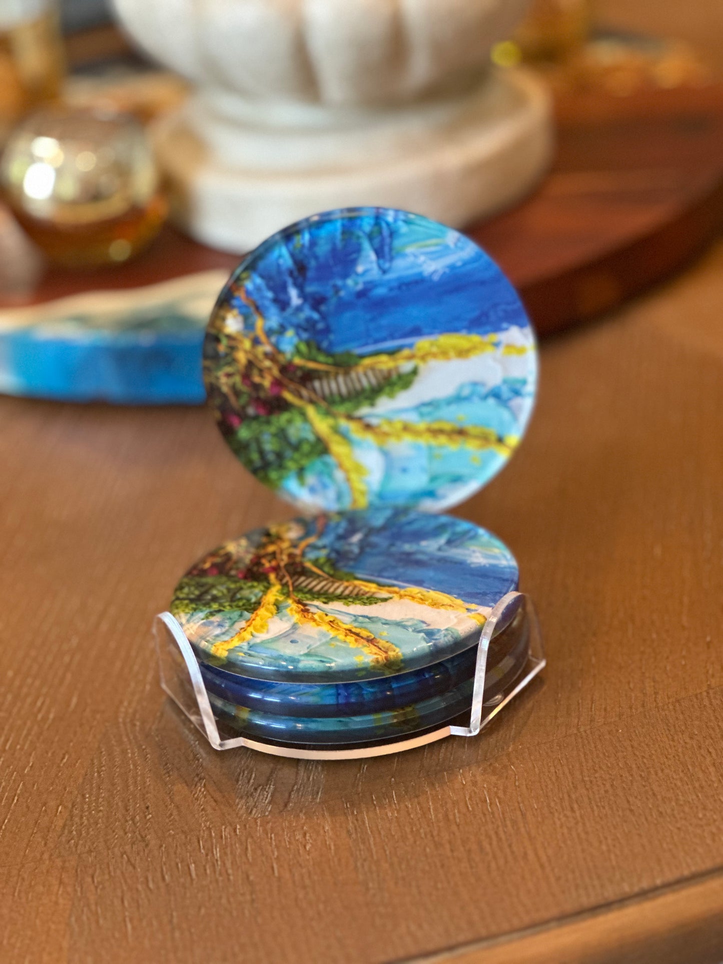 “Cruising 30A - Watercolor” Aleks Logasov Original Art Coaster
